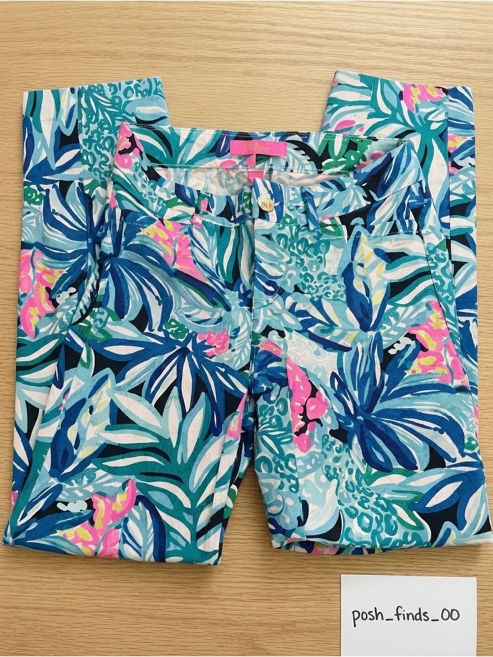 Tropical Print Lilly Pulitzer Skinny Pants - Blue, Teal & Pink